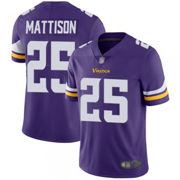 Vikings #25 Alexander Mattison Purple Team Color Men's Stitched Football Vapor Untouchable Limited Jersey