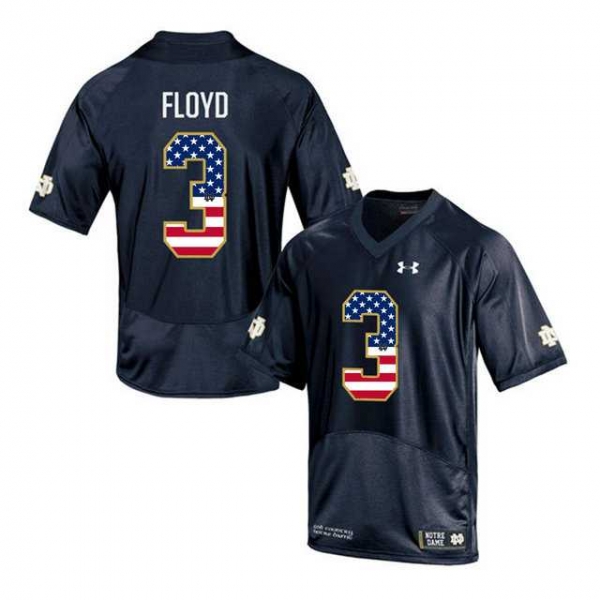 Norte Dame Fighting Irish #3 Michael Floyd Shamrock Series Black USA Flag College Football Jersey