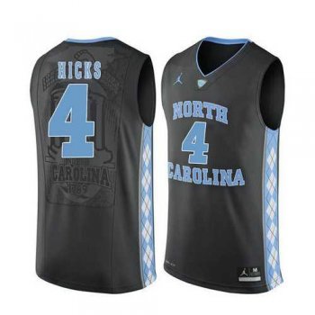 North Carolina Tar Heels #4 Isaiah Hicks Black College Basketball Jersey