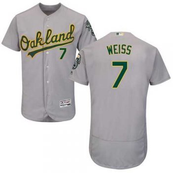 Oakland Athletics #7 Walt Weiss Grey Flexbase Authentic Collection Stitched MLB Jersey