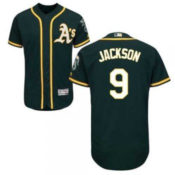 Oakland Athletics #9 Reggie Jackson Green Flexbase Authentic Collection Stitched MLB Jersey