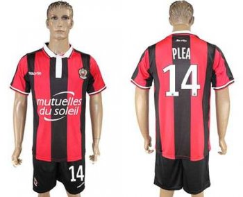 OGC Nice #14 Plea Home Soccer Club Jersey