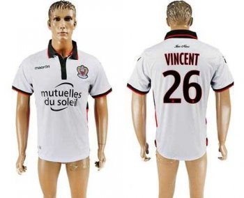 OGC Nice #26 Vincent Away Soccer Club Jersey