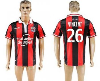 OGC Nice #26 Vincent Home Soccer Club Jersey