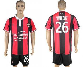 OGC Nice #26 Vincent Home Soccer Club Jersey