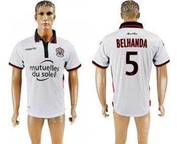 OGC Nice #5 Belhanda Away Soccer Club Jersey