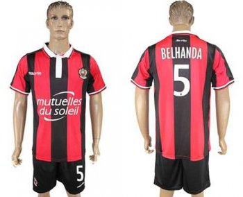 OGC Nice #5 Belhanda Home Soccer Club Jersey