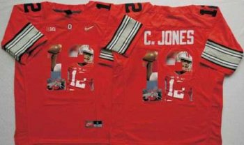 Ohio State Buckeyes #12 Cardale Jones Red Player Fashion Stitched NCAA Jersey