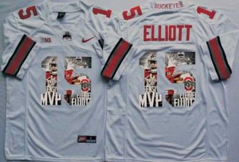 Ohio State Buckeyes #15 Ezekiel Elliott White Player Fashion Stitched NCAA Jersey