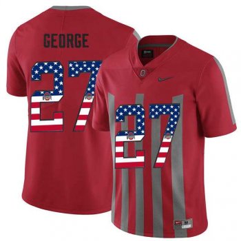 Ohio State Buckeyes #27 Eddie George Red USA Flag Alternate College Football Elite Jersey