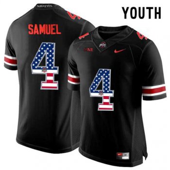 Youth Ohio State Buckeyes #4 Curtis Samuel Blackout USA Flag Youth College Football Limited Jersey