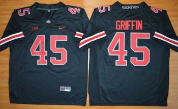 Ohio State Buckeyes #45 Archie Griffin Black(Red No.) Limited Stitched NCAA Jersey