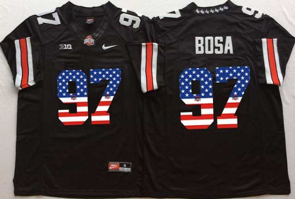 Ohio State Buckeyes #97 Joey Bosa Black USA Flag College Jersey