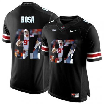 Ohio State Buckeyes #97 Nick Bosa Black With Portrait Print College Football Jersey