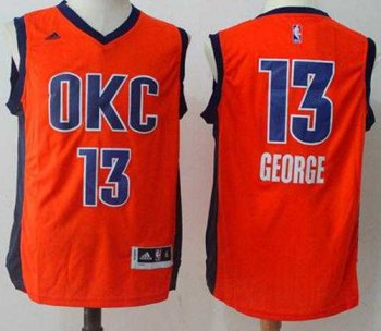 Oklahoma City Thunder #13 Paul George Orange Alternate Stitched NBA Jersey