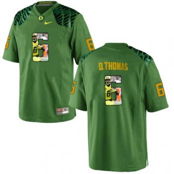 Oregon Ducks #6 De'Anthony Thomas Apple Green With Portrait Print College Football Jersey