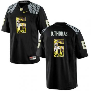 Oregon Ducks #6 De'Anthony Thomas Black With Portrait Print College Football Jersey