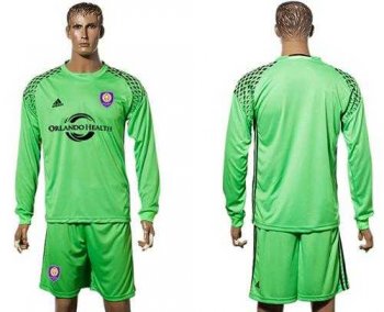 Orlando City SC Blank Green Long Sleeves Goalkeeper Soccer Club Jersey