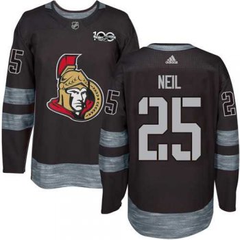 Ottawa Senators #25 Chris Neil Black 1917-2017 100th Anniversary Stitched NHL Jersey