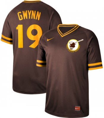 Nike Padres #19 Tony Gwynn Brown Authentic Cooperstown Collection Stitched Baseball Jersey