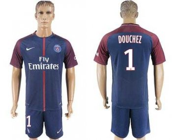 Paris Saint-Germain #1 Douchez Home Soccer Club Jersey