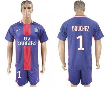 Paris Saint-Germain #1 Douchez Home Soccer Club Jersey