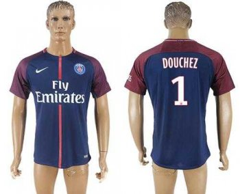 Paris Saint-Germain #1 Douchez Home Soccer Club Jersey