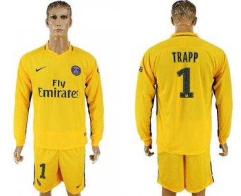 Paris Saint-Germain #1 Trapp Away Long Sleeves Soccer Club Jersey