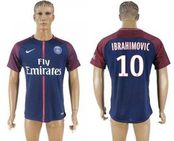 Paris Saint-Germain #10 Ibrahimovic Home Soccer Club Jersey