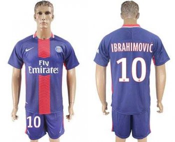 Paris Saint-Germain #10 Ibrahimovic Home Soccer Club Jersey