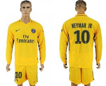 Paris Saint-Germain #10 Neymar Jr Away Long Sleeves Soccer Club Jersey