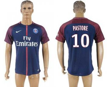 Paris Saint-Germain #10 Pastore Home Soccer Club Jersey