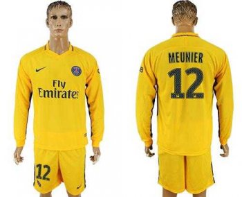 Paris Saint-Germain #12 Meunier Away Long Sleeves Soccer Club Jersey