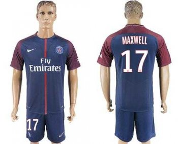 Paris Saint-Germain #17 Maxwell Home Soccer Club Jersey