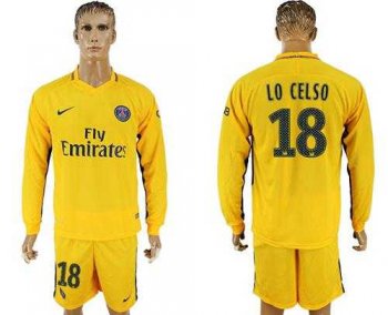 Paris Saint-Germain #18 LO CELSO Away Long Sleeves Soccer Club Jersey