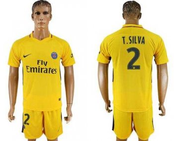 Paris Saint-Germain #2 T.Silva Away Soccer Club Jersey