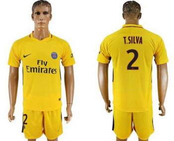 Paris Saint-Germain #2 T.Silva Away Soccer Club Jersey