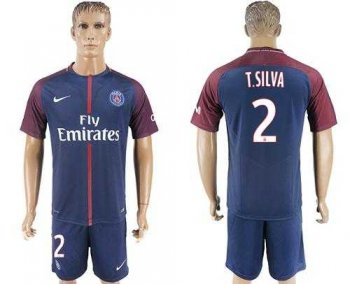 Paris Saint-Germain #2 T.Silva Home Soccer Club Jersey