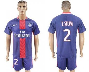 Paris Saint-Germain #2 T.Silva Home Soccer Club Jersey