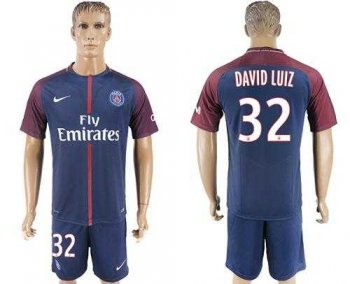 Paris Saint-Germain #32 David Luiz Home Soccer Club Jersey