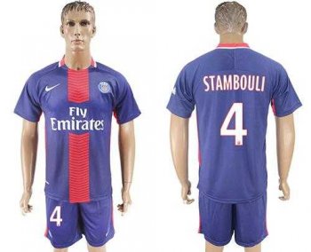 Paris Saint-Germain #4 Stambouli Home Soccer Club Jersey