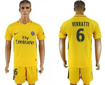 Paris Saint-Germain #6 Verratti Away Soccer Club Jersey