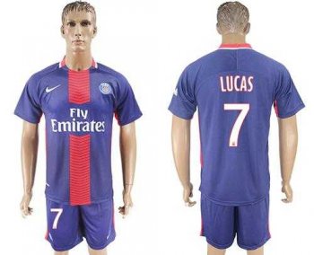 Paris Saint-Germain #7 Lucas Home Soccer Club Jersey