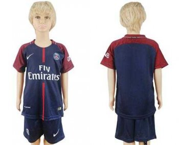 Paris Saint-Germain Blank Home Kid Soccer Club Jersey