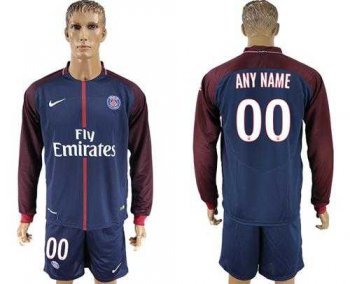 Paris Saint-Germain Personalized Home Long Sleeves Soccer Club Jersey