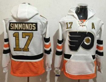 Philadelphia Flyers #17 Wayne Simmonds White 3rd Name & Number Pullover NHL Hoodie