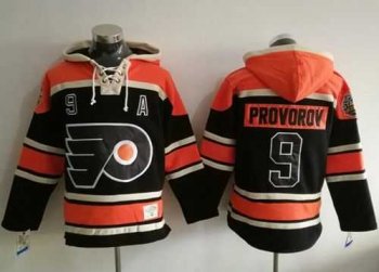 Philadelphia Flyers #9 Ivan Provorov Black Sawyer Hooded Sweatshirt Stitched NHL Jersey