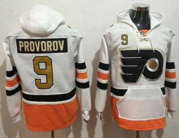 Philadelphia Flyers #9 Ivan Provorov White 3rd Name & Number Pullover NHL Hoodie