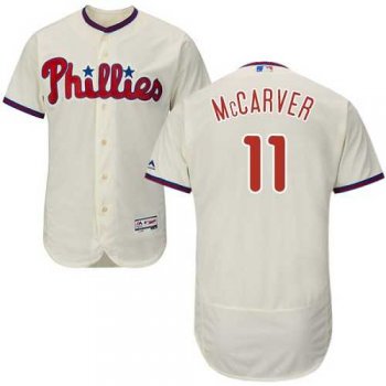 Philadelphia Phillies #11 Tim McCarver Cream Flexbase Authentic Collection Stitched MLB Jersey