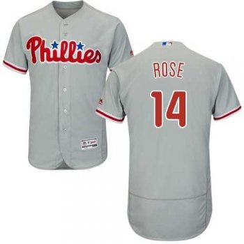 Philadelphia Phillies #14 Pete Rose Grey Flexbase Authentic Collection Stitched MLB Jersey